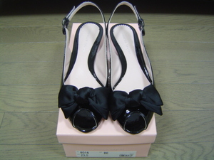  Rebecca Taylor лента туфли-лодочки обувь 23cm чёрный прекрасный товар 