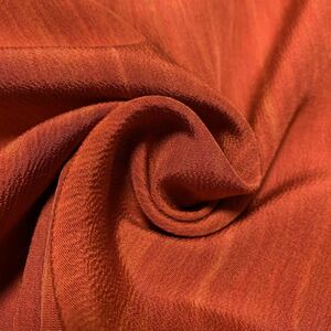 正絹　ちりめんはぎれ　約36×72 濃いオレンジ　橙色黄色　縦縞　柿色ハギレ つまみ細工つるし飾り小物重ね襟伊達襟