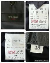 1円 美品 RING JACKET MEISTER リングジャケット マイスター 48Lサイズ スーツ セットアップ シングル テーラード 本切羽 総裏 ヂャケット_画像10