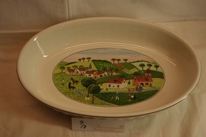 ラ18★陶器製・美品・Villeroy & Boch 1748・小判型深皿グラタン皿スパゲティ皿・使い方色々