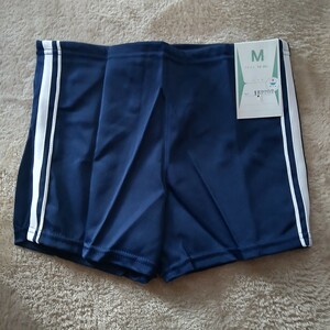  made in Japan M size line navy blue man . nylon 100% sea bread sea water pants school swimsuit Showa Retro unused 