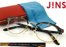 JINS CLASSIC Acetate＆Metal LMF-18S-177CX 86 度入り 眼鏡 メガネフレーム レディース ボストン アセテート ケース付き 美品_画像1