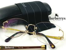 ヴィンテージ Burberrys 420 バーバリー 度入り 眼鏡 メガネフレーム リムレス ゴールド ケース付き_画像1