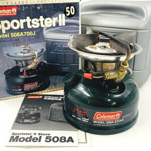 Coleman Model508A700J STOVE SPORTS Sterll コールマン ガソリンストーブ 96年制 U.S.A 取扱説明書 ケース 元箱付き【動作品】