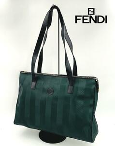 ヴィンテージ FENDI フェンディ ペカン トートバッグ ダークグリーン系