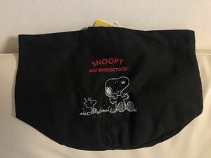 ☆未使用☆スヌーピー／キャンバスバケットバッグ／ウッドストック／黒、ブラック／トートバッグ、手提げ／SNOOPY／ピーナッツ、PEANUTS