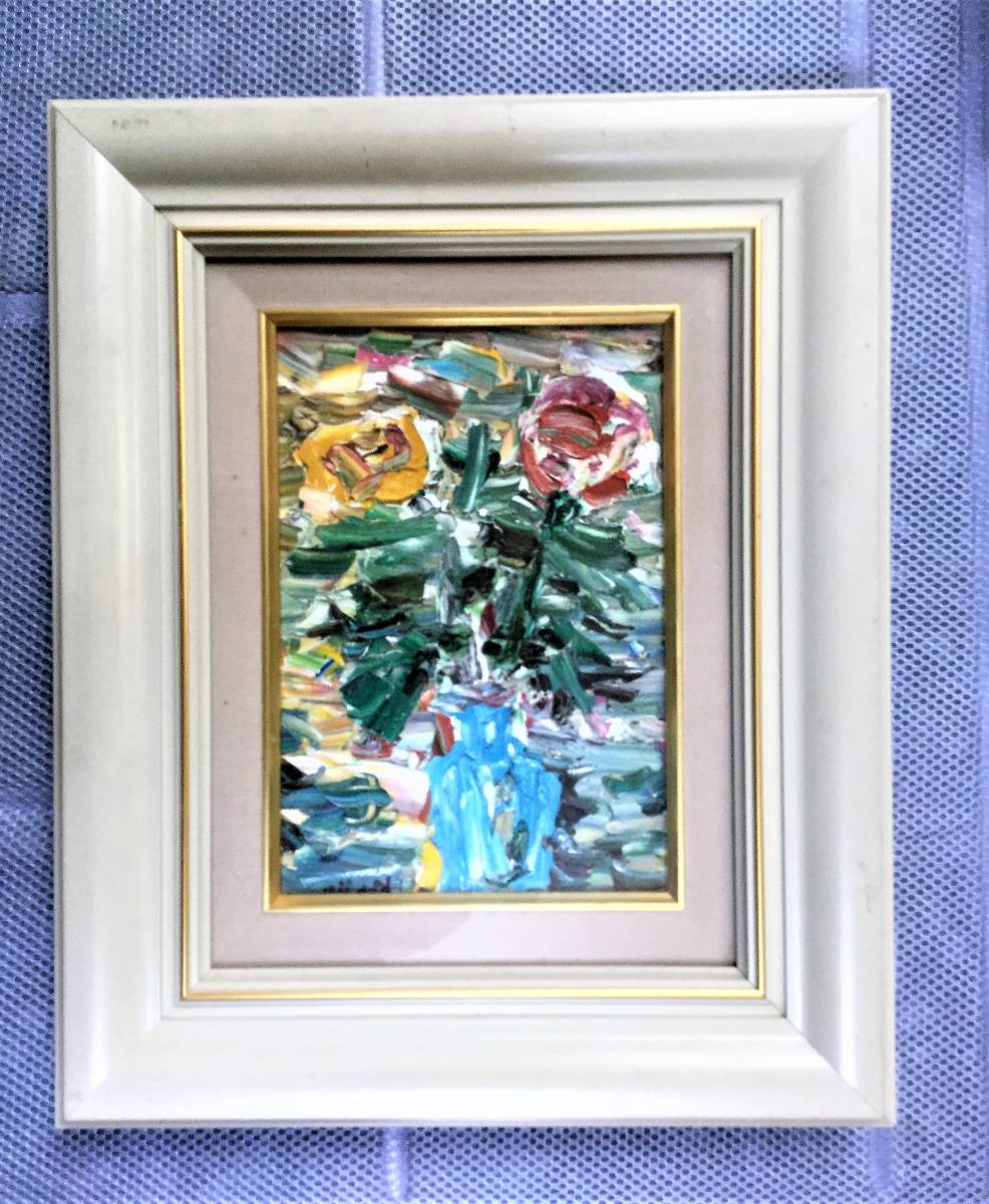 Oil painting, SM size, rose, artist unknown, price reduced, painting, oil painting, abstract painting