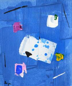 Art hand Auction هيروشي مياموتو 2024DR-82 الأشكال المتداخلة, تلوين, ألوان مائية, اللوحة التجريدية