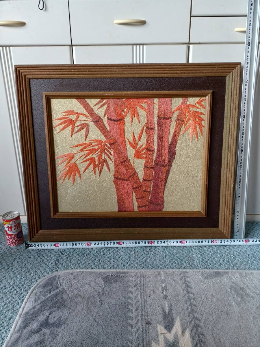 ★Embroidery pictures★Bamboo paintings★Red bamboo paintings★Framing★Crafts★Handicrafts★Lucky charms★Good luck★Ancient art★Paintings★Interior★Antiques★, artwork, painting, others