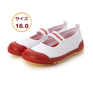 16.0cm レッド 赤 上履き 教育 体育館 屋内 シューズ うわばき 幼稚園 保育園 バンド キャンバス 小学校 女の子 24998-red-160