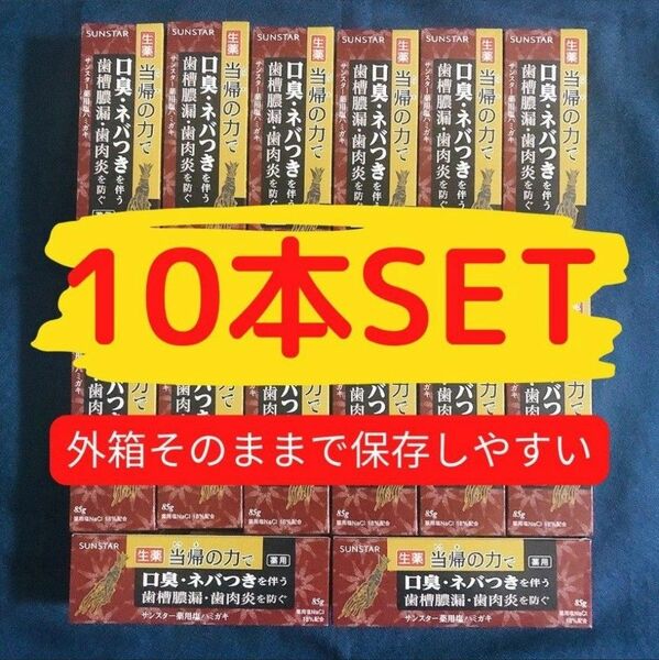 生産終了！在庫限り！【お得10本Set】薬用塩ハミガキ 当帰の力 サンスター 85g