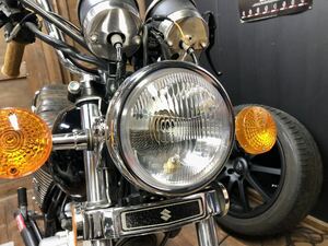 【点灯確認済み】GN125H 純正ヘッドライト LEDバルブ付き 150パイ？