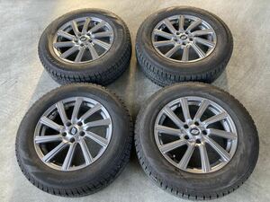 225/65R17 2020年製造　アルミホイールセット　17×7J＋38 114.3 5穴　ピレリ　ice ASIMMETRIC ガリ傷なし　美品　バリ山