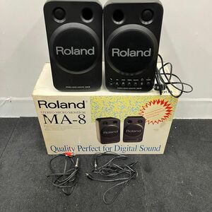 S250-O47-75 Roland ローランド アンプ内蔵モニタースピーカー セット MA-8 BK ブラック オーディオ機器 音響 ケーブル/箱付 通電OK ③