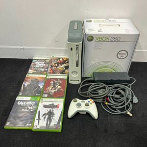 S239-O18-2924 Microsoft XBOX360 CONSOLE 本体 ホワイト/コントローラー/ケーブル/グランドセフトオート 他 ソフト6本付 通電OK ③