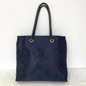 K-Q262-K47-457 YSL イヴサンローラン トートバッグ ネイビー 紺 ナイロン (横)約39cm (縦)約35cm (マチ)約10cm ⑤