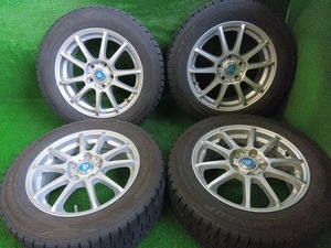 ダンロップ WM02 205/60R16 社外 S 16×6.5J 溝有スタッドレス付4本 ステップワゴン等 中古 売切!!