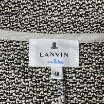 極美品/Lサイズ!! ランバン LANVIN メランジ立体編み 最高級ニット テーラードジャケット アンコン サイズ48 ブラック ホワイト メンズ_画像8