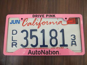 ◆新品U.S.非売品オートネーション【AutoNation】輸入メタル製PINKライセンス・プレート限定◆送料230円～