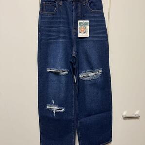 新品 ハローサンフランシスコ ジャガードカットアウトデニム ブルー S