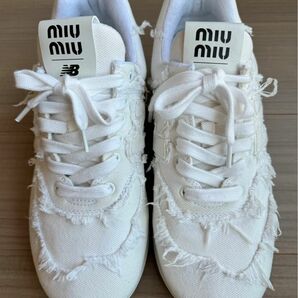 miumiu ミュウミュウ ニューバランス NB574W ホワイト スニーカー 39.5 メンズ