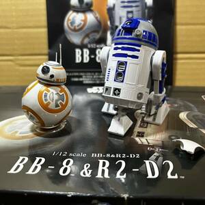 バンダイ BANDAI スターウォーズ BB-8 & R2-D2 1/12スケール プラモデル 組立完成品 STAR WARS BB-8 & R2-D2 元箱 組立説明書付き