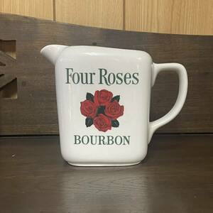 Four Roses × ARABIA フォアローゼス アラビア 陶器製ジャグ ピッチャー 70年代 ヴィンテージ バーボン ウイスキー 水差し 花瓶