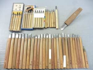 手工具 彫刻刀 小鳥型 拝崇道 キクイチ 丸刀 極浅丸 印刀等々 まとめて USED 手工芸 S60