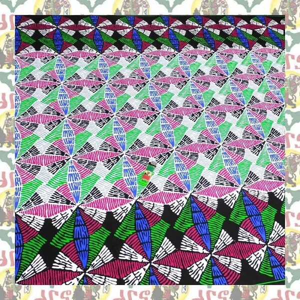 【SALE/270cm x 110cm/3ヤード】アフリカンプリント生地 barg-i78 アフリカ布 アフリカ生地 ゴールドプリント アンカラ キテンゲ パーニュ