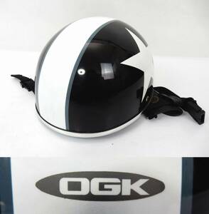【OGK】 Kabuto カブト 半キャップ ヘルメット PF-4 星マーク フリーサイズ 耳当て付き 中古品 JUNK 現状渡し 一切返品不可で！ 