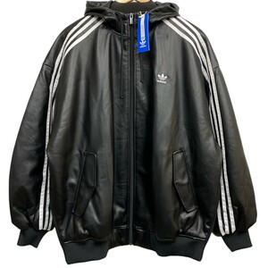 adidas　 23AW ADILENIUM W FAUX LEATHER JK合皮オーバートラックジャケット 商品番号：8069000101805