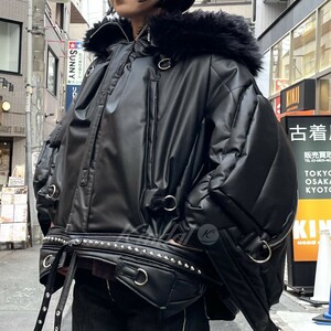 JUNYA WATANABE　 23AW Faux Leather Oversized Jacketフェイクレザー切替ジャケット 商品番号：8069000102611