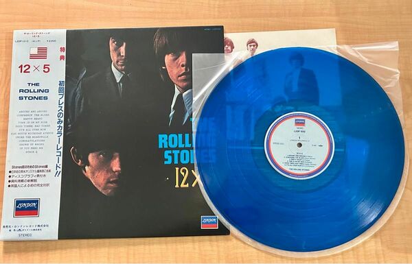 希少　ローリング・ストーンズ　12 x 5 カラーレコード　青盤　ワイド帯付き