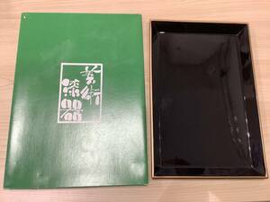 1222◆未使用 美術漆器 焼香盆 黒 渕金 お盆 漆器 仏具