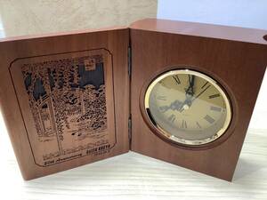 1207◆本型置時計 WOODREX The Book Clock DAITO KOGYO 50周年記念 木製 ブック型 動作未確認