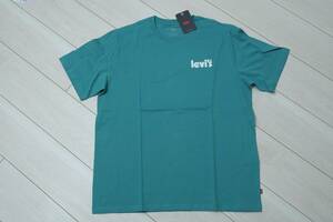 Новый Levi's 16143-0772 JP L Size/US M Size Logo T RULED FIT Футболка с коротким рукавом зеленый/зеленый короткий рукав