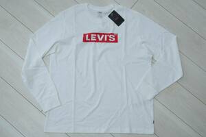 リーバイス16139-0043 JP XLサイズ/US Lサイズ ボックスロゴ Tシャツ ホワイト/白 リラックスフィット ロングスリーブ 長Ｔ ロンＴ