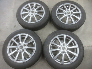 Exceeder アルミ ホイール 14インチ 14X4.5J +43 4H PCD100・2022年製:1本・2023年製:3本 155/65R14 タイヤ付 4本 軽