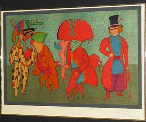 ＊新入荷＊ ミハイル・シュミアキン(Mihail Chemiakin)「PETROUCHKA ON LEFT」リトグラフ ロシア絵画/ミハエル/ORIGINAL LITHOGRAPH/絵画