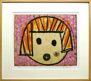 Art hand Auction *New Arrival* Contemporary Art Printmaker Makoto Matsubayashi Girls, Purple AP version Autographed print/Modern Art/MAKOTO MATSUBAYASHI/Contemporary/Kochi Prefecture student/Painting, artwork, print, woodblock print