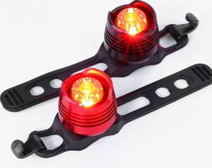 新品　未使用品　自転車ライト サイクルライト 電池式 3段階点滅 LED テールライト防水2個セット3段階照明モード