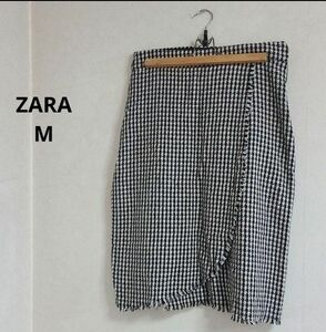 ZARA　 タイトスカート　巻きスカート　ツイード　M