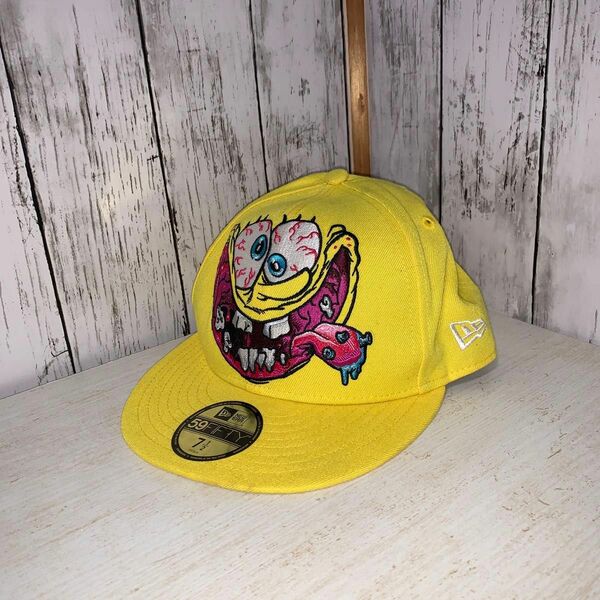 【激レア】NEW ERA Sponge Bob 刺繍　59FIFTY アニメ ニューエラ 帽子