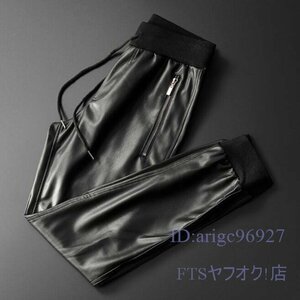 A0672☆新品レザーパンツ　メンズ 革パン バイクパンツ 革パンツ ロングパンツ ライダースパンツ 防風 防寒　Ｓ～３ＸＬ