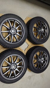 スタッドレス ダンロップ ウィンターマックスWM01 215/50R17 2019年製 室内保管 バリ山 17インチ 7.0J +48 PCD114.3 SPORT ABELIA 