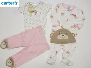 新品 carter's カーターズ ★人気ブランド　女の子　お出かけ豪華4点セット　長袖　半袖　オール　パンツ　ぼうし　3ｍ　60　ピンク