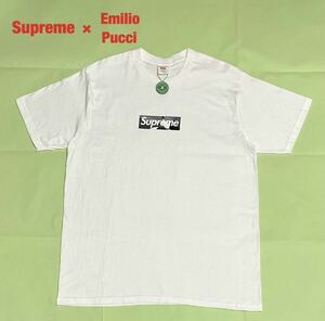 【希少】Supreme×Emilio Pucci　Box Logo Tee　コラボTシャツ　ボックスロゴ　USA製　シュプリーム　エミリオプッチ　タグ付き　21SS