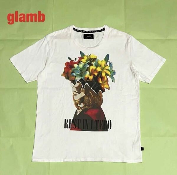 【人気】glamb　グラム　レストインユーテロTシャツ　オーバーサイズ　ビッグシルエット　クルーネック　フラワー　スカル　GB0320-T04