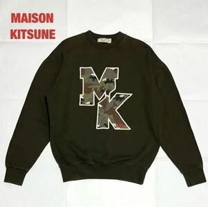 【人気】MAISON KITSUNE　メゾンキツネ　スウェット　ユニセックス　ブランドロゴ　クルーネック　裏起毛　迷彩　星柄　刺繍　KMM-0761-B