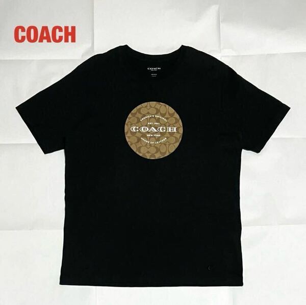 【人気】COACH　コーチ　ロゴTシャツ　半袖Tシャツ　シグネチャー　モノグラム　クルーネック　ユニセックス　刺繍ロゴ　F33780